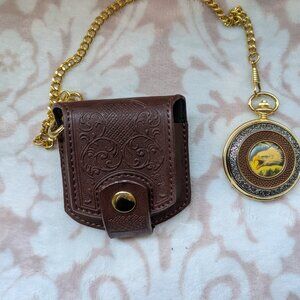 Alaskan Chilkat Bald Eagle Preserve Franklin Mint Pocket Watch